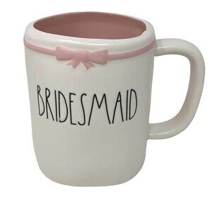 Rae Dunn Coffee/Tea Mugs for Wedding (Bridesmaid/Pink Interior/Bow)